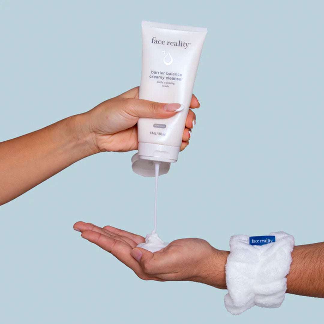Barrier Balance Creamy Cleanser tube for acne-prone skin, hydrating and soothing formula