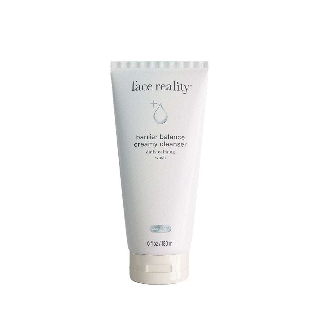 Barrier Balance Creamy Cleanser tube for acne-prone skin, calming and hydrating formula
