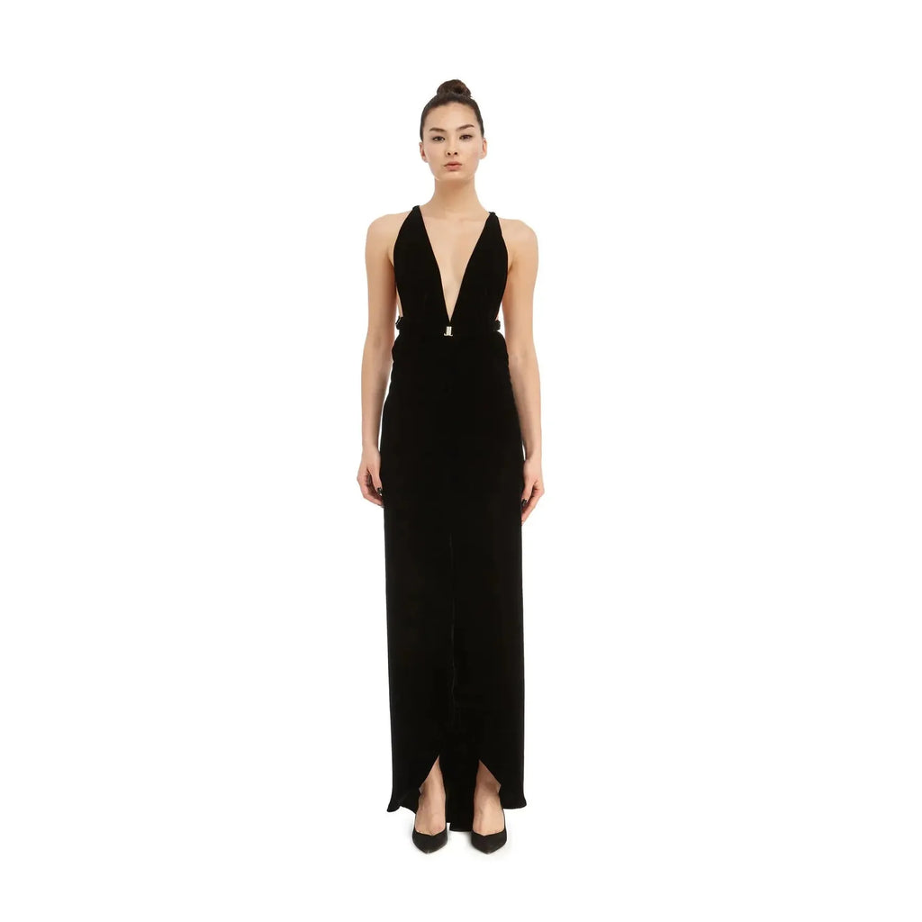 DSTM Hishi Cross Back Dress / Velvet-Clothing-DSTM-Leigh Kelley Skin Studio Best Facialist Hudson Valley Kingston New York