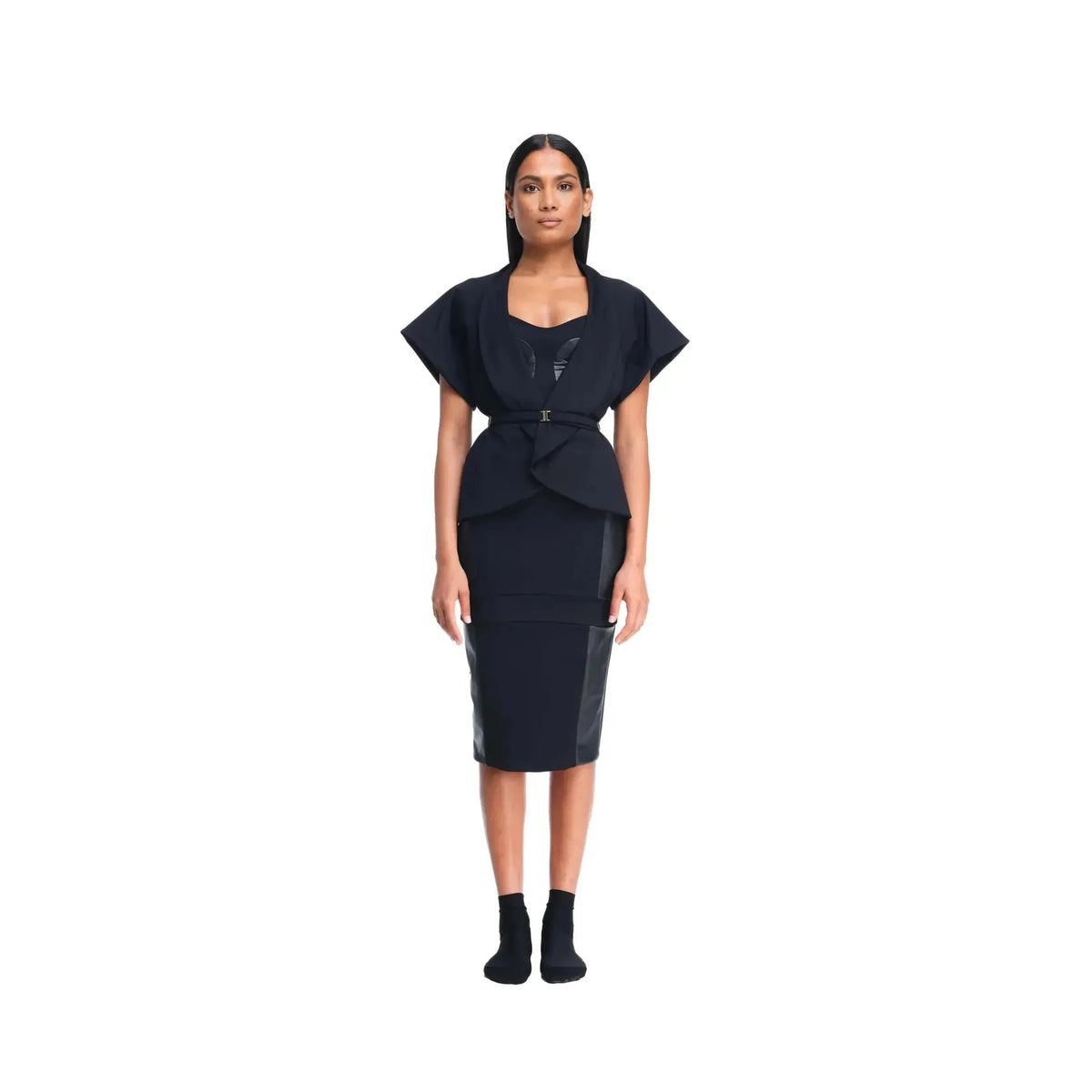 DSTM La Muse Short Sleeve Jacket / Black-Clothing-DSTM-Leigh Kelley Skin Studio Best Facialist Hudson Valley Kingston New York