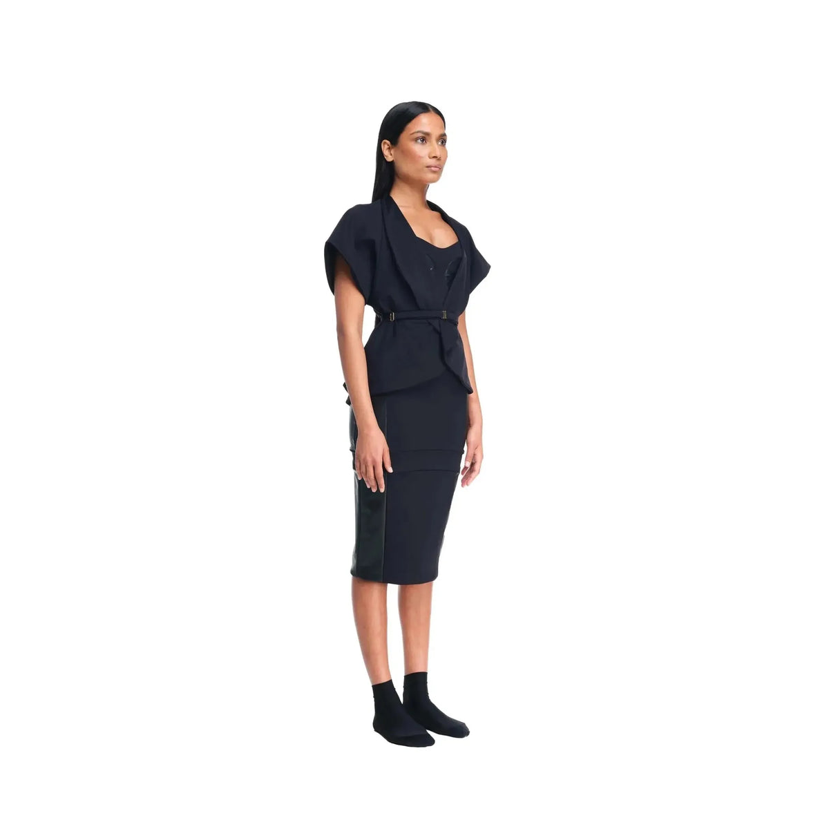 DSTM La Muse Short Sleeve Jacket / Black-Clothing-DSTM-Leigh Kelley Skin Studio Best Facialist Hudson Valley Kingston New York