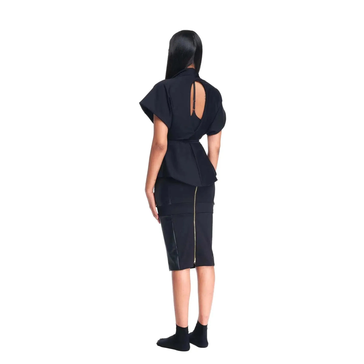 DSTM La Muse Short Sleeve Jacket / Black-Clothing-DSTM-Leigh Kelley Skin Studio Best Facialist Hudson Valley Kingston New York