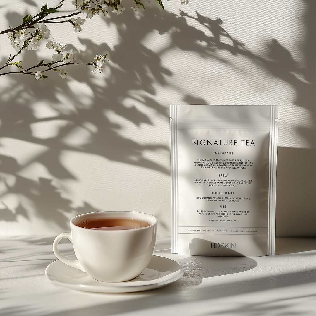 SignatureTeaBlend organic peppermint fennel liquorice herbal tea bags from HD Skin Dallas