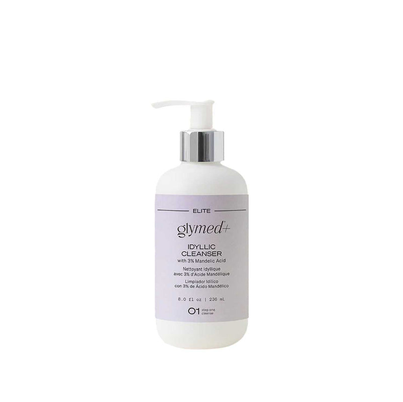 Bottle of Idyllic Cleanser with 3% Mandelic Acid for gentle exfoliation and acne control