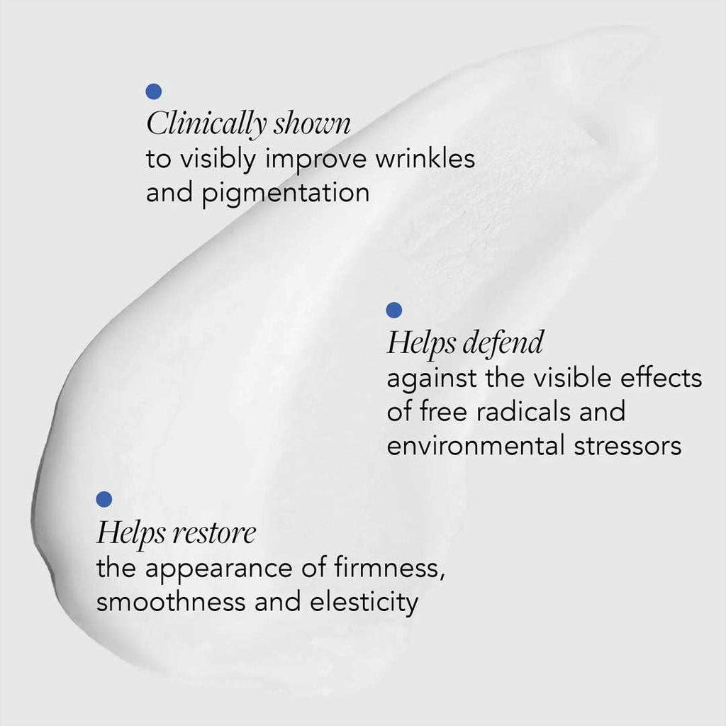 Restoring Power-C Serum bottle with opaque packaging and airless pump boosting vitamin C stability and antioxidant protection