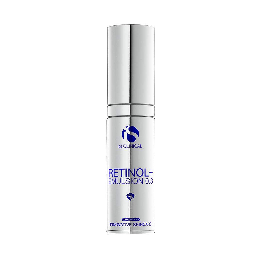 Retinol+ Emulsion 0.3 bottle with botanical ingredients for reducing wrinkles and evening skin tone