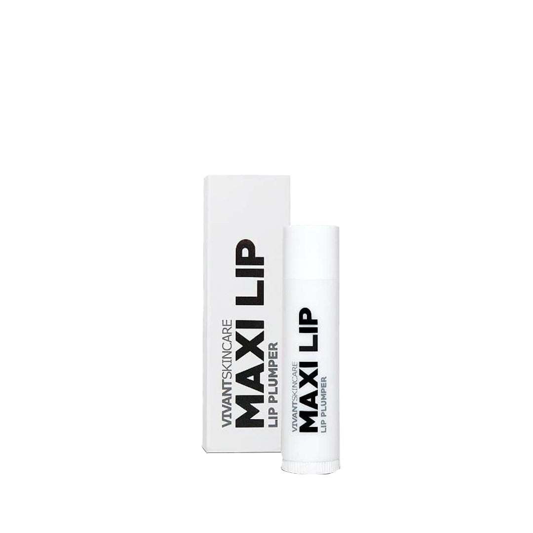 MAXI LIP Lip Plumper tube with lips showing increased volume and definition for natural rosy hue