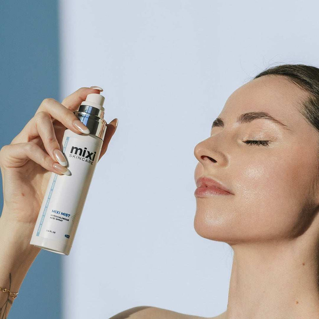 Mixi Mist hypochlorous mist skincare spray bottle for acne and eczema relief