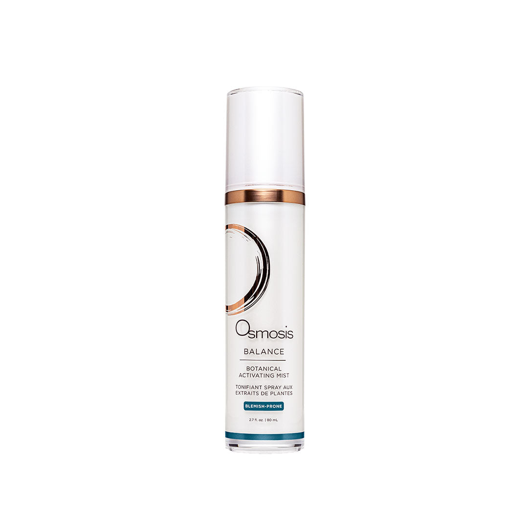 Balance Botanical Activating Mist facial toner with Neem, Red Algae, and Tea Tree Oil for detoxifying, calming, and purifying skin.