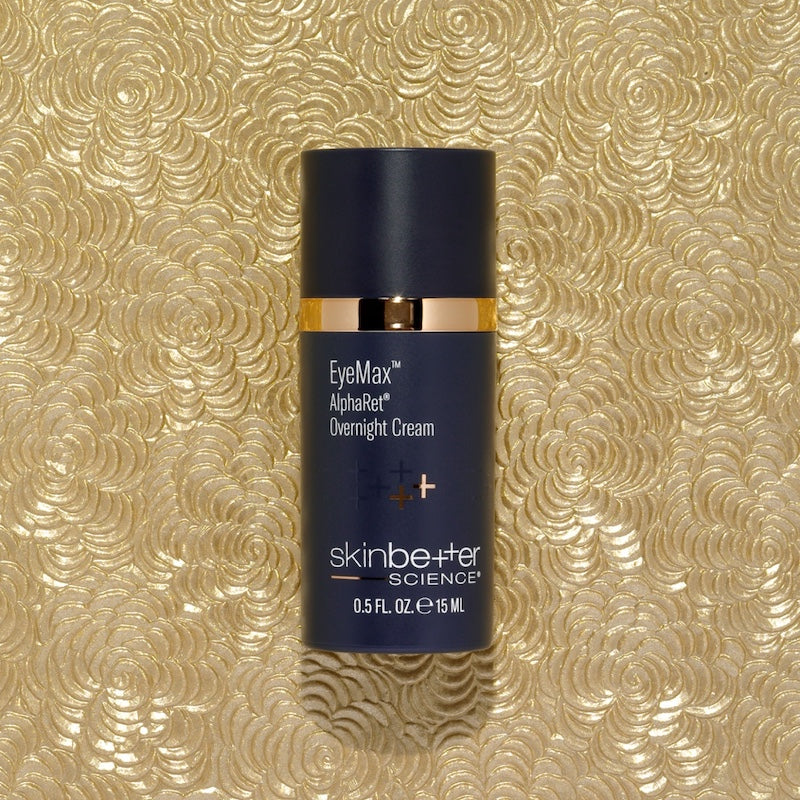skinbetter eyemax alpharet overnight cream gold background
