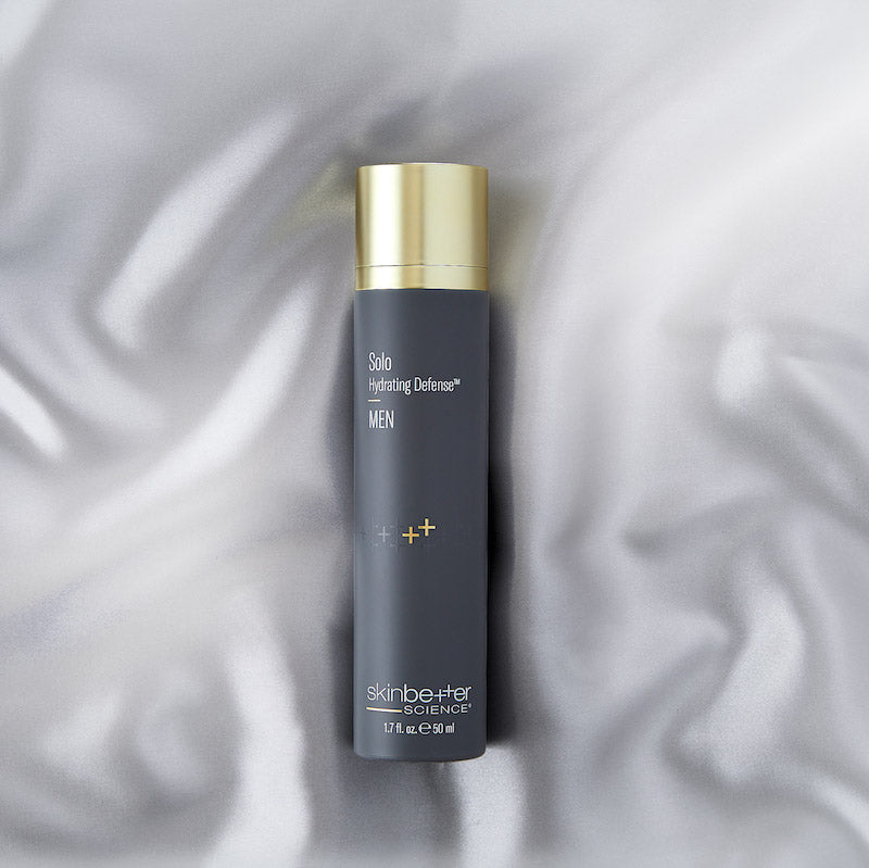 skinbetter science solo hydrating defense men silver background