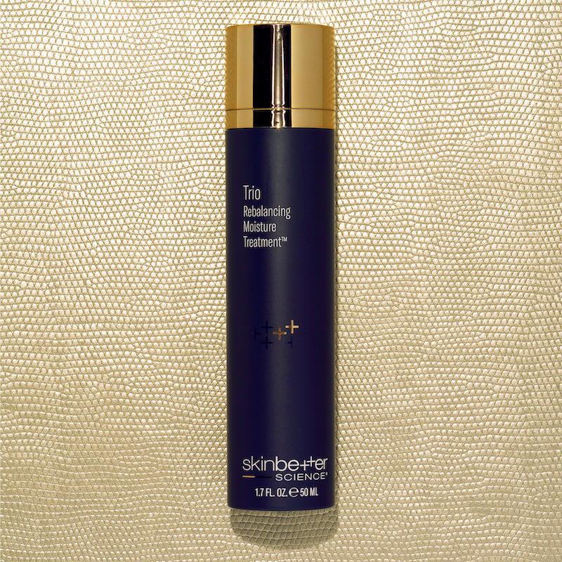 skinbetter trio rebalancing moisture treatment gold glitter background